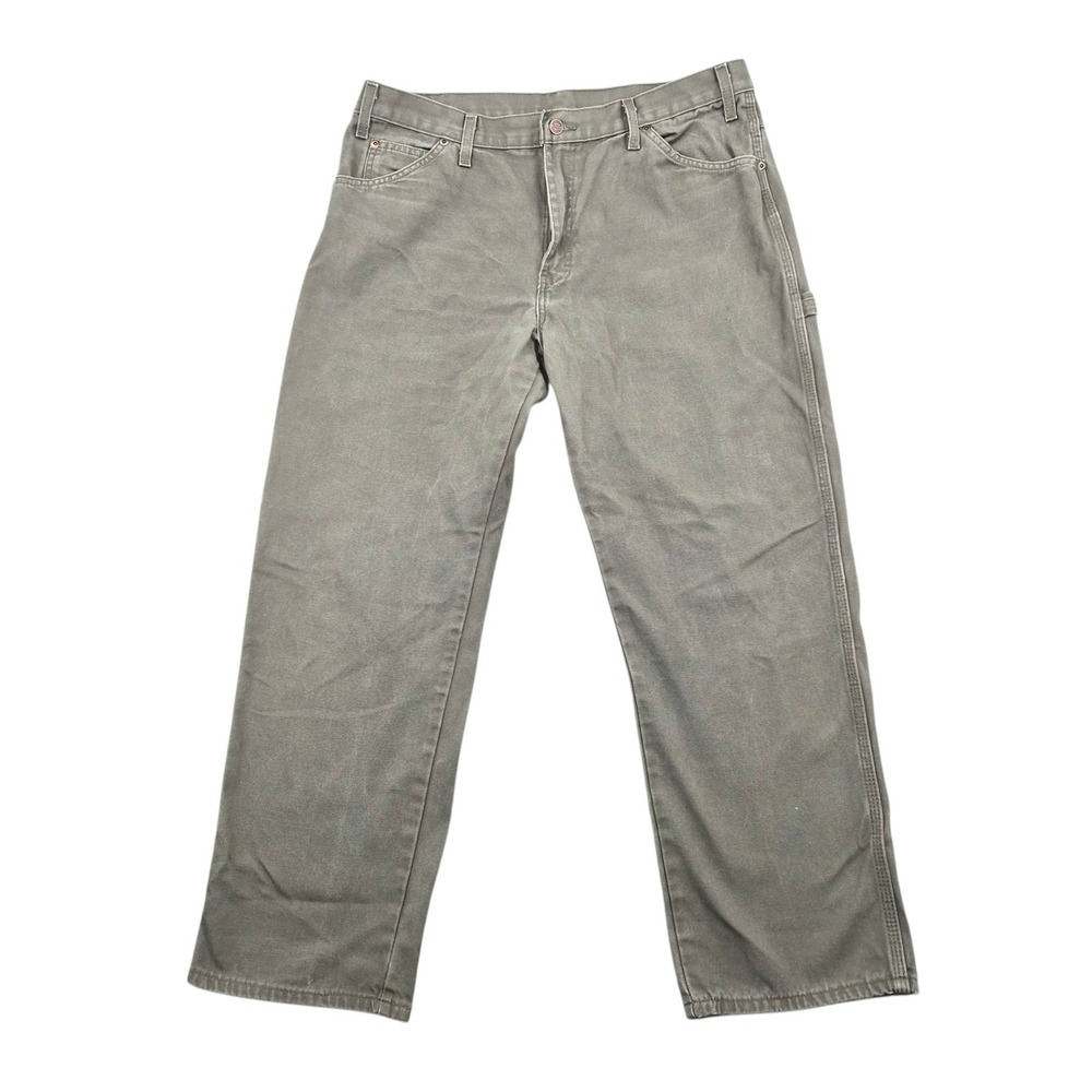 Dickies Mens Relaxed Fit Carpenter Pants Gray Duck Canvas 1939RMS 36x30